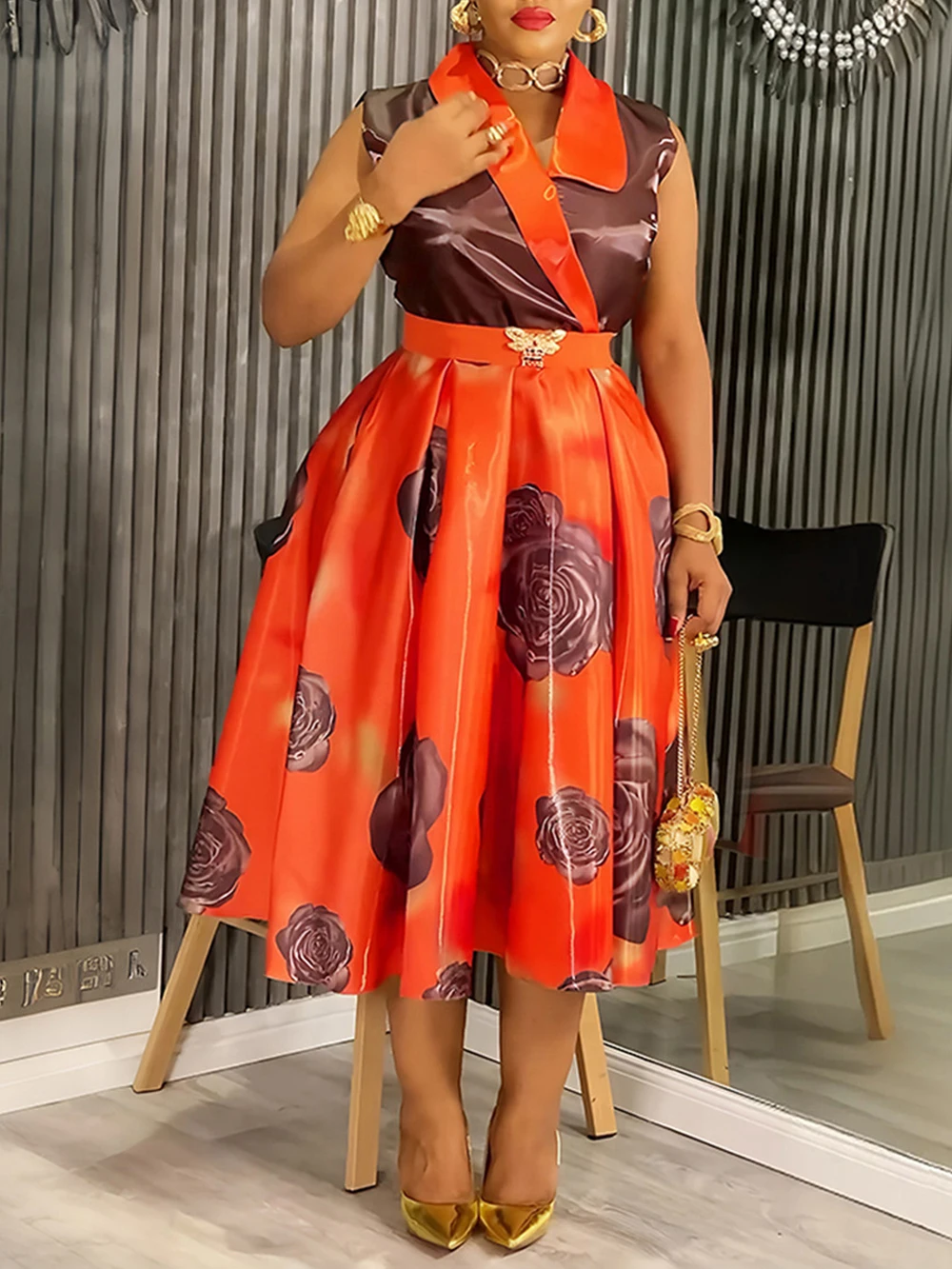 ชุดเดรสยาวลายดาชิกิแบบแอฟริกัน ชุดทำงานสุภาพสตรีสุดหรู ชุดเดรสออกงาน ชุดเดรสงานพรอม ชุดเดรสวันเกิด ชุดผู้หญิงสไตล์ตุรกี อังการา