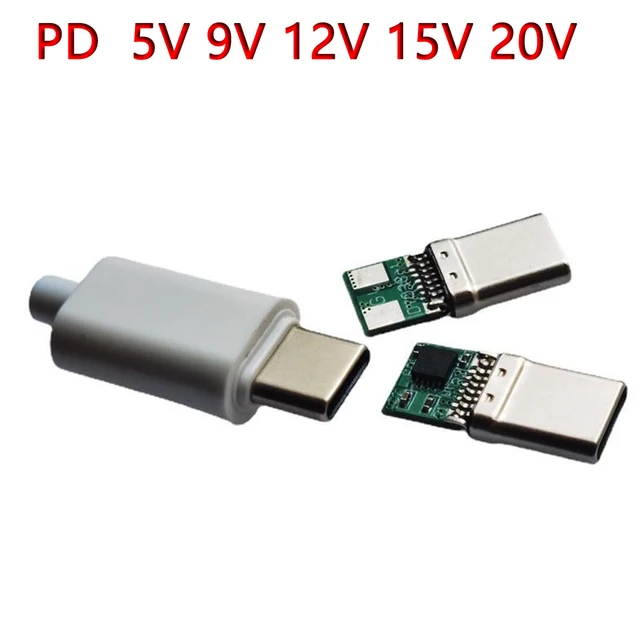 5A PD/QC Decoy Board Fast Charge 5V 9V 12V 15V 20V moduł PD 2 3.0 DC kabel wyzwalający USB Type-C wtyczka męska QC4 złącze ładowania