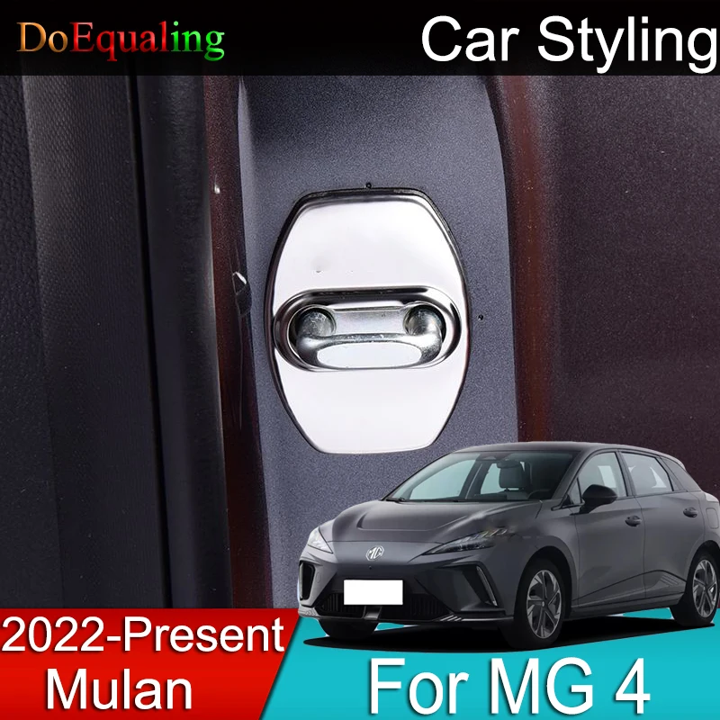 

For MG4 Mulan MG 4 Car Door Lock Covers Caps Protective Case Stainless Steel Accessories Interior Mouldings 2022 2023 Parts