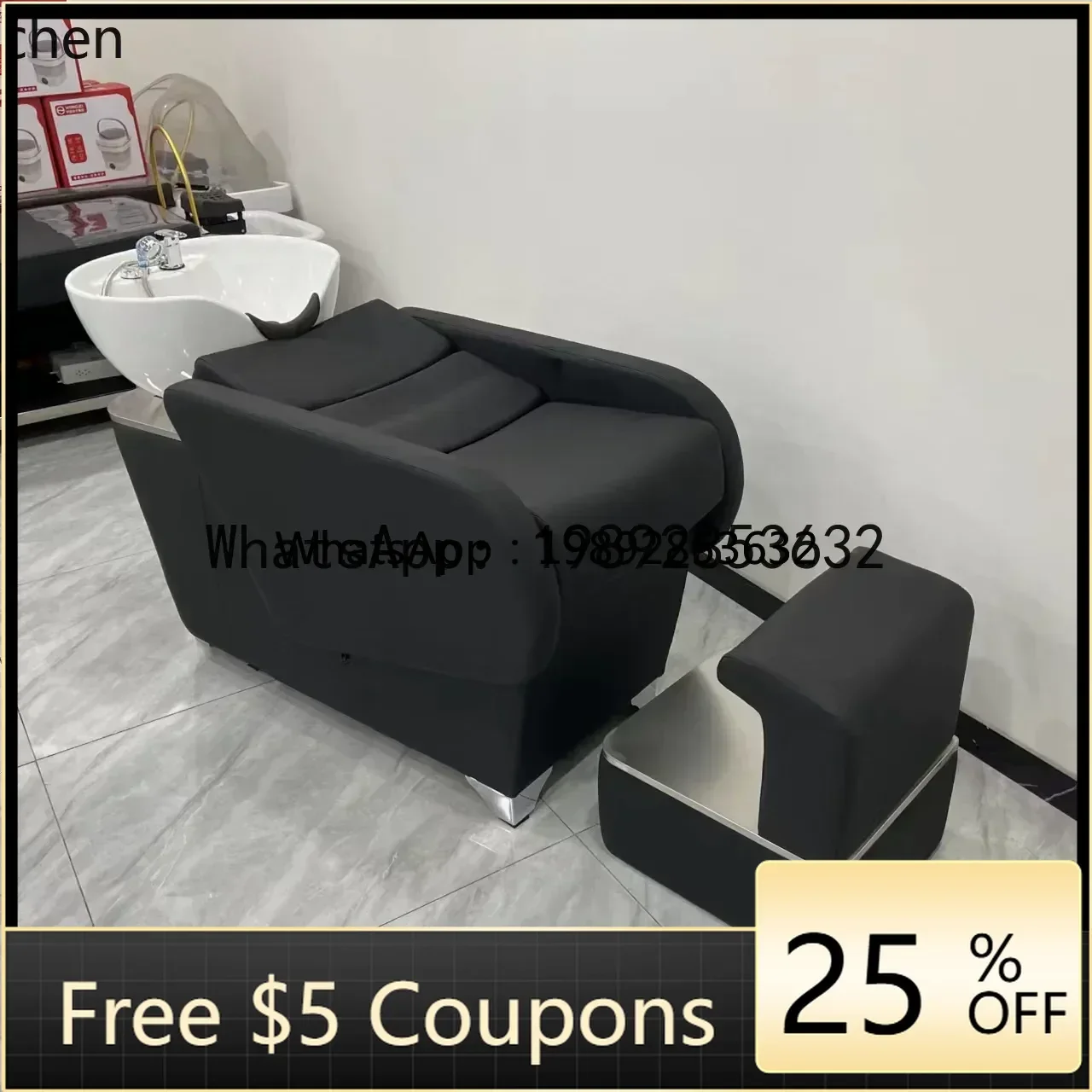 barber shop shampoo bed hair salon special flush bed stainless steel ceramic deep basin punch bed