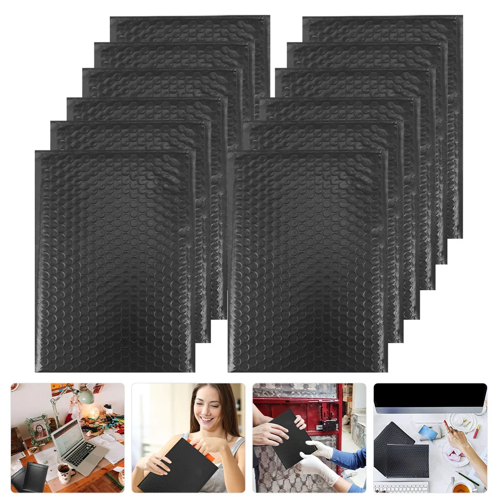 

25 Pcs Packaging Bags Bubble Padded Mailers Wrap Liner Cushioning Black Postal Envelope Office