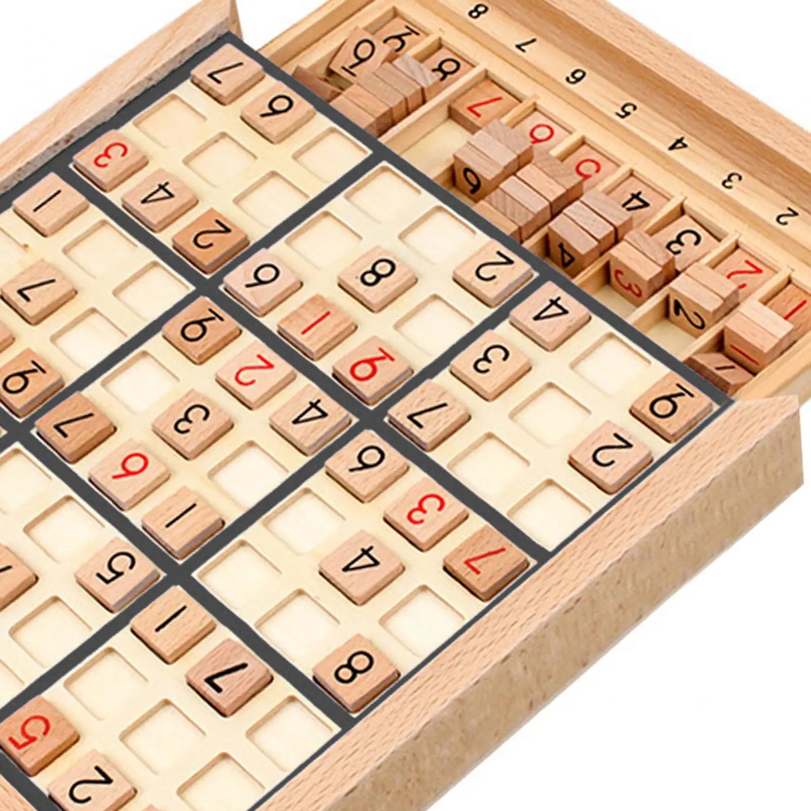 Wooden Sudoku Board Game Learning Toy Lightweight Desktop Game Math Toy for Kids Adults