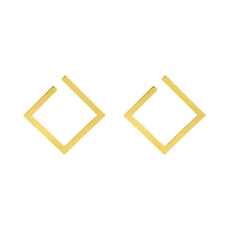 الرجعية الحد الأدنى مربع الأقراط غير النظامية وأقراط جديدة مبالغ فيها الرياح الباردة العصرية القرط للنساء افتتاح الملحقات