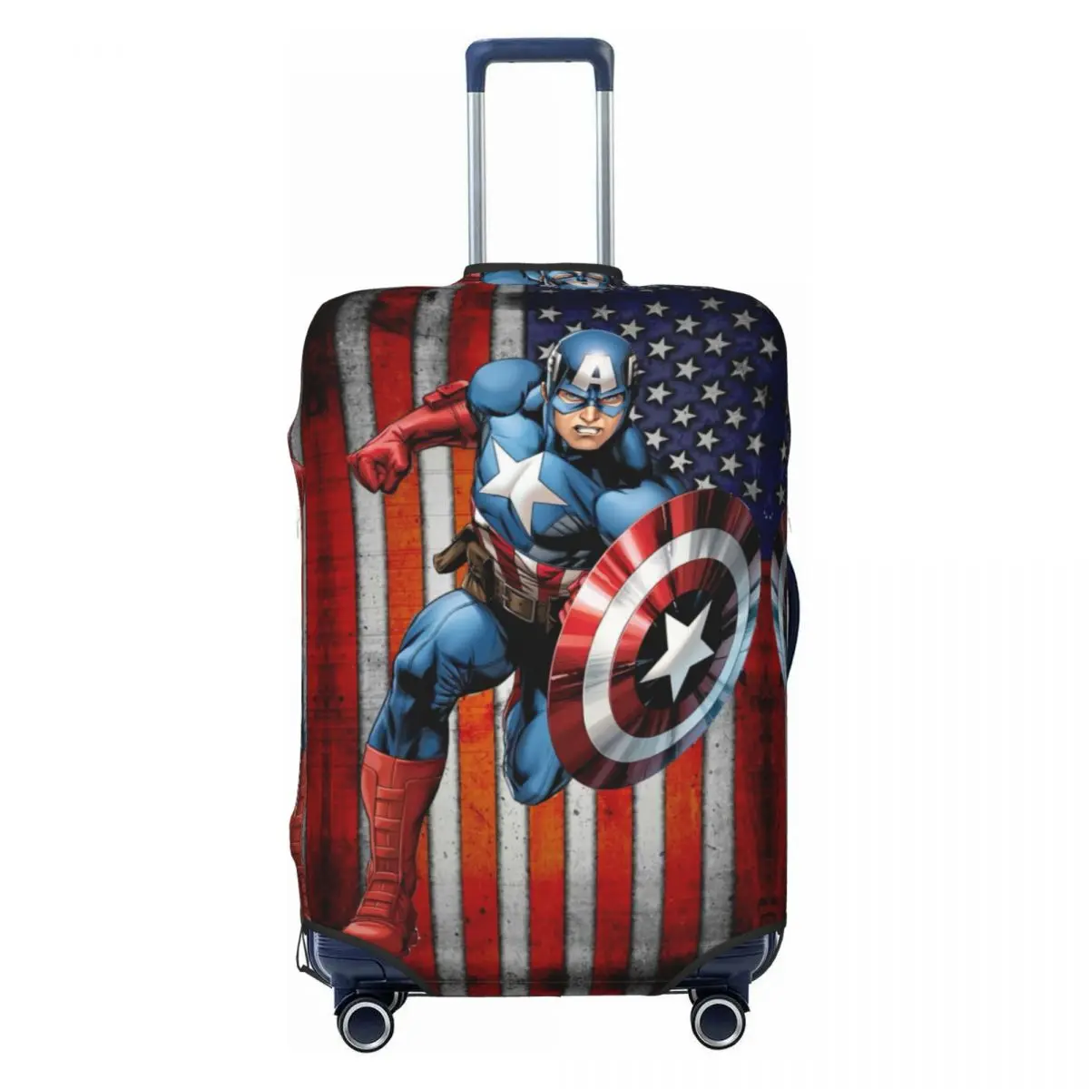 Custom Captain America Luggage Cover Protector Elastic Travel Suitcase Covers