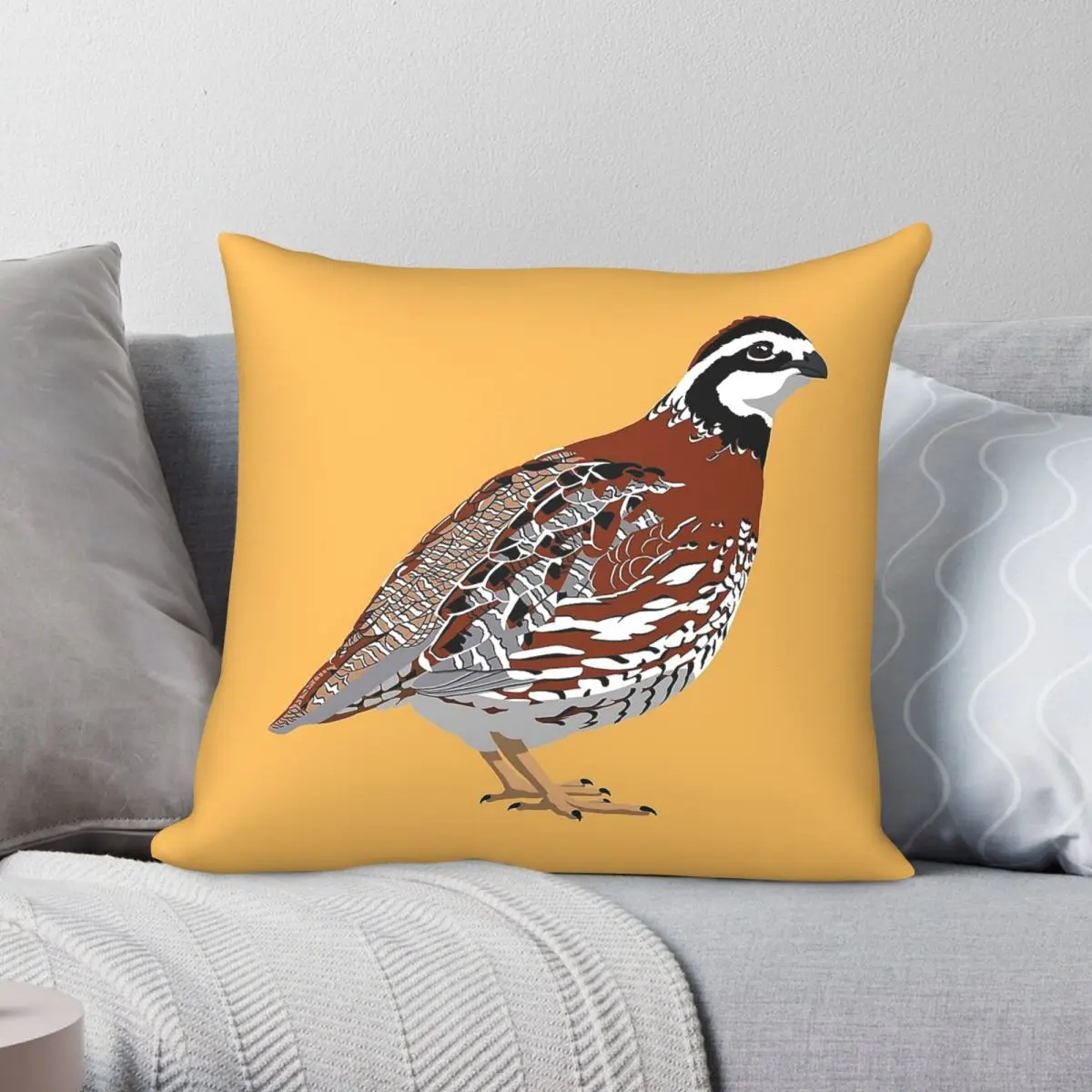 Northern Bobwhite Virginia Quail Square Pillowcase Polyester Linen Velvet Printed Decorative Throw Pillow Room Cover Wholesale