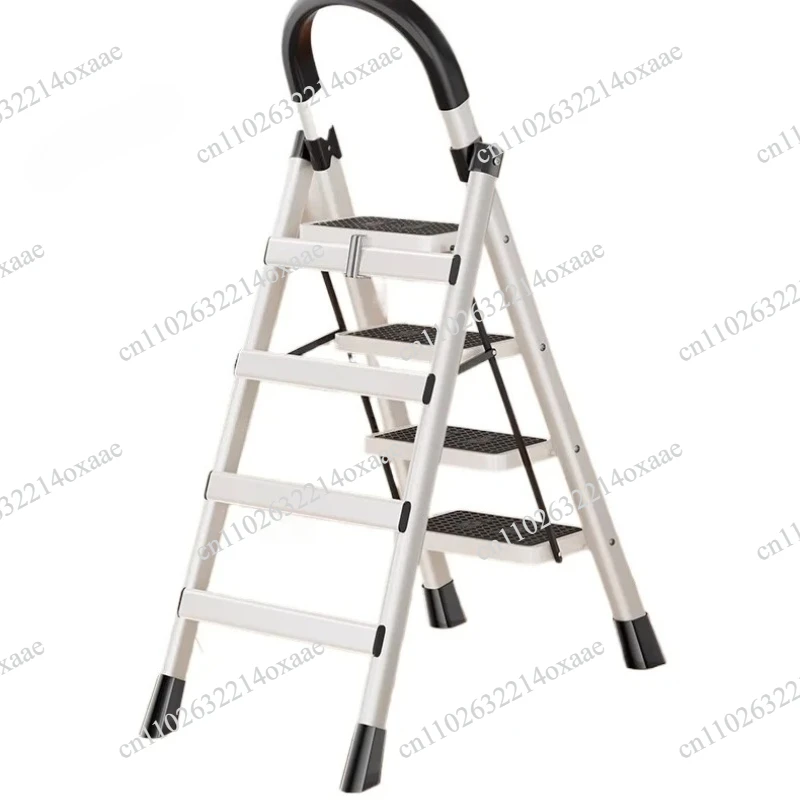 Ladder for Home Use, Foldable A-Frame Ladder, Thickened Alloy Steps, Step Stool, Dual-Purpose Telescopic Climbing Ladder