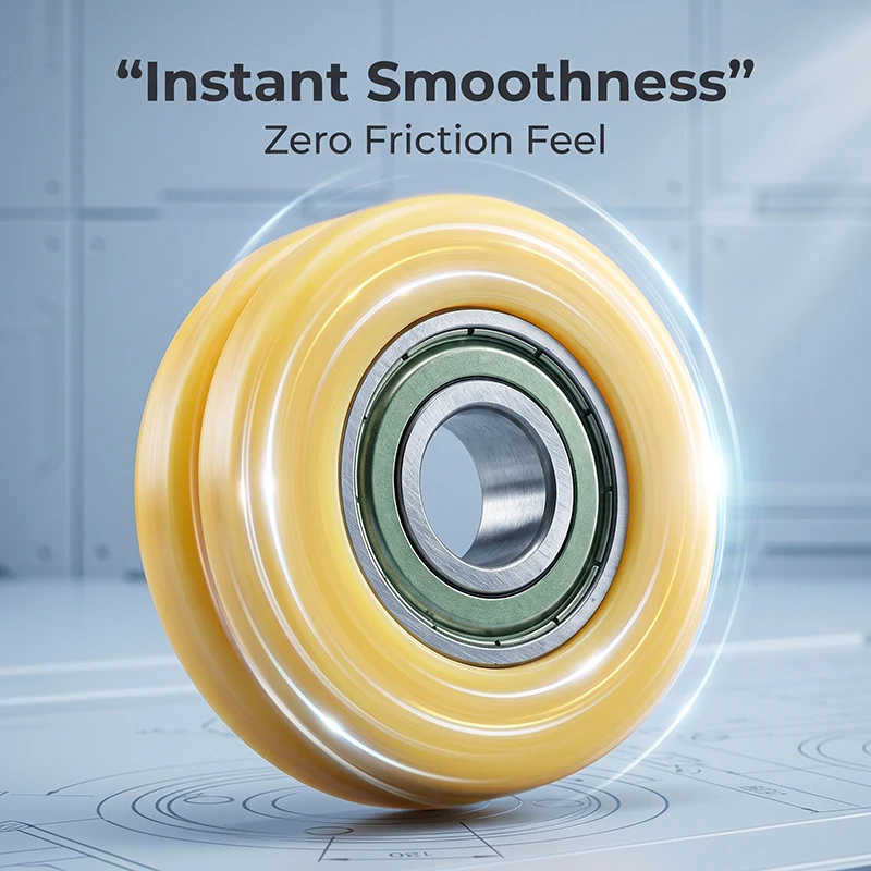 8pcs 4*18*5mm Plastic Flat Type Roller 48mm BS62418-5 POM Wrapped 624ZZ Bearing Pulley 4X18X5 Plastic Wheel
