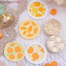 25MM Wax Seal Stamp Lovely Orange Lemon Bow Clouds Retro Lacquer Seal Copper Head Envelopes Wedding Invitations Scrapbooking