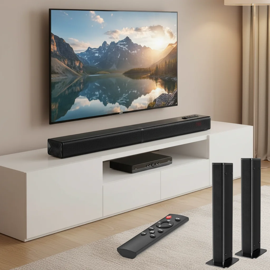 Sound Bar for Smart TV, 2 in 1 Detachable Soundbar Speaker, Sound Bar for TV/PC/Gaming/Projectors, Wall Mountable view 2
