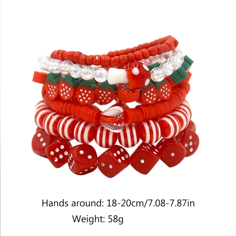Smile Dice Star Beaded Bracelets Party Jewelry Stackable Bead Bracelets Bangle
