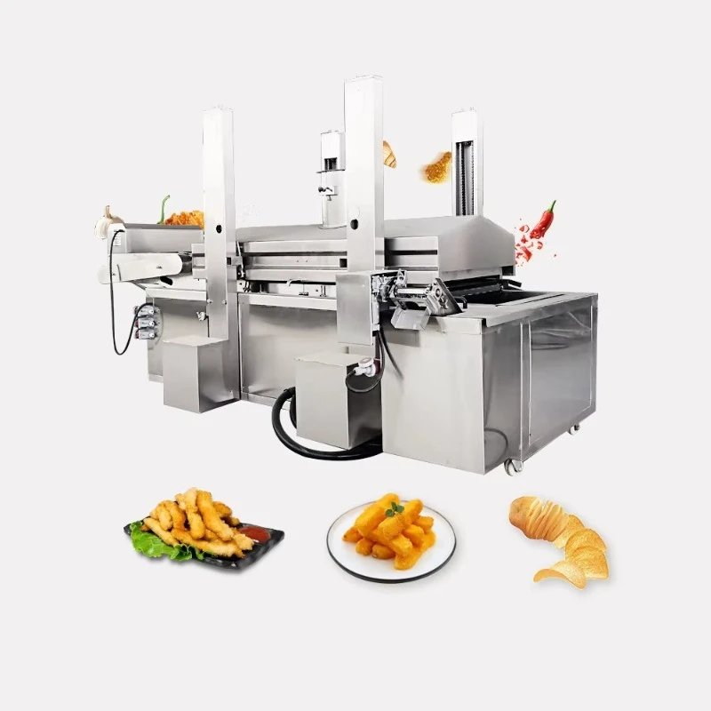 Industrial Continuous Coated Conveyor Fryer for Peanut Bean Batch Frying Machine Commercial Food Processing Custom