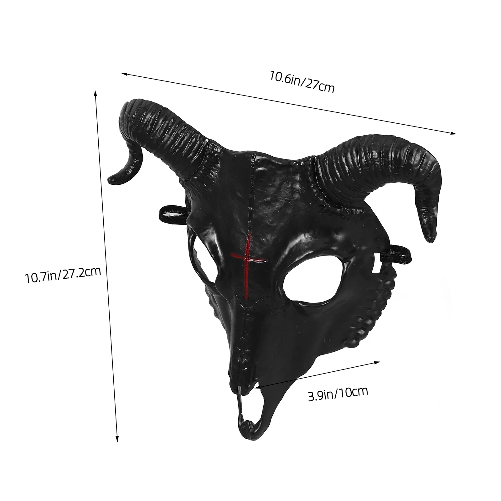 Sheep Skull Mask Lightweight Plastic Masquerade Mask Sheep Horn Halloween Carnival Costume Cosplay Photo Props