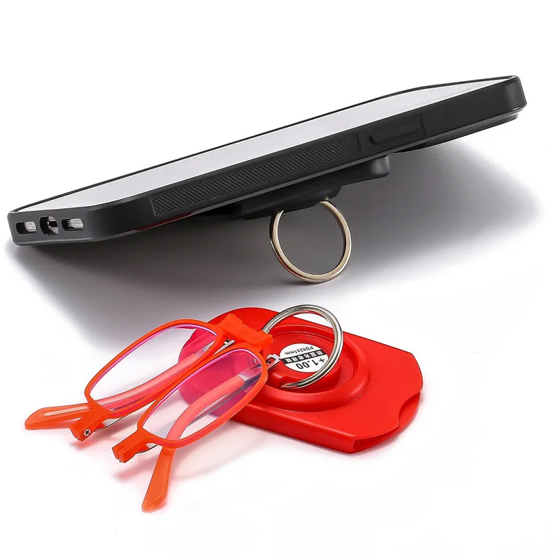 Folding Portable Anti-blue Light Reading Glasses For Men And Women With Mobile Phone Holder Storage Box Diopter +1.0 To +4.0