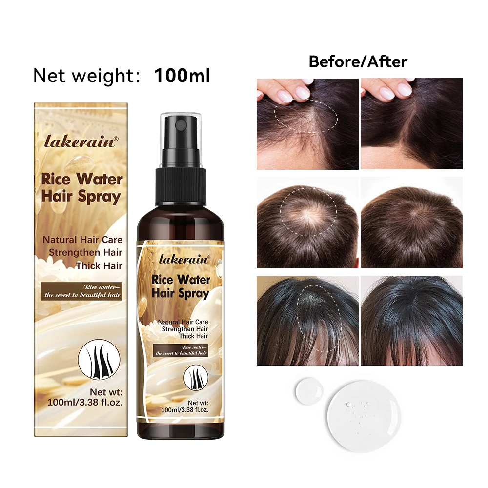 Lakerain Nourishes Fermented Rice Water Hair Spray Makes Hair Soft and Strong Prevents Hair Loss & Promotes Hair Growth Head Car