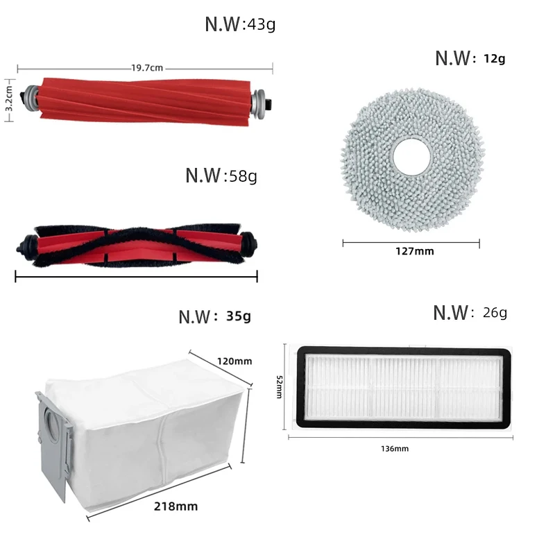 Per Roborock Q Revo MaxV / P10 Pro Robot aspirapolvere parte Mop panno straccio filtro Hepa sacchetto della polvere accessori per spazzole laterali