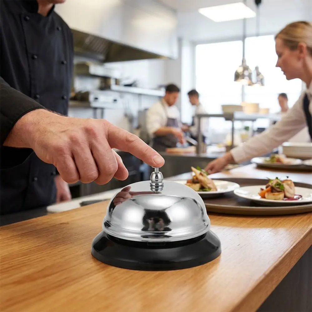 3pcs Durable Stainless Steel Service Call Bell Small Footprint Loud Clear Sound Desk Service Bell Counter Bell Hotel