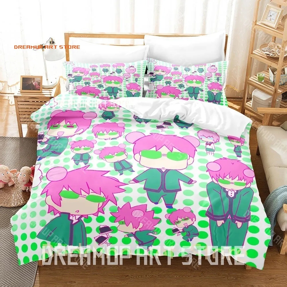 2026 3D Print Saiki K Bedding Set Single Twin Full Queen King Size Bed Set Adult Kid Bedroom Duvetcover Sets Anime Bed Sheet