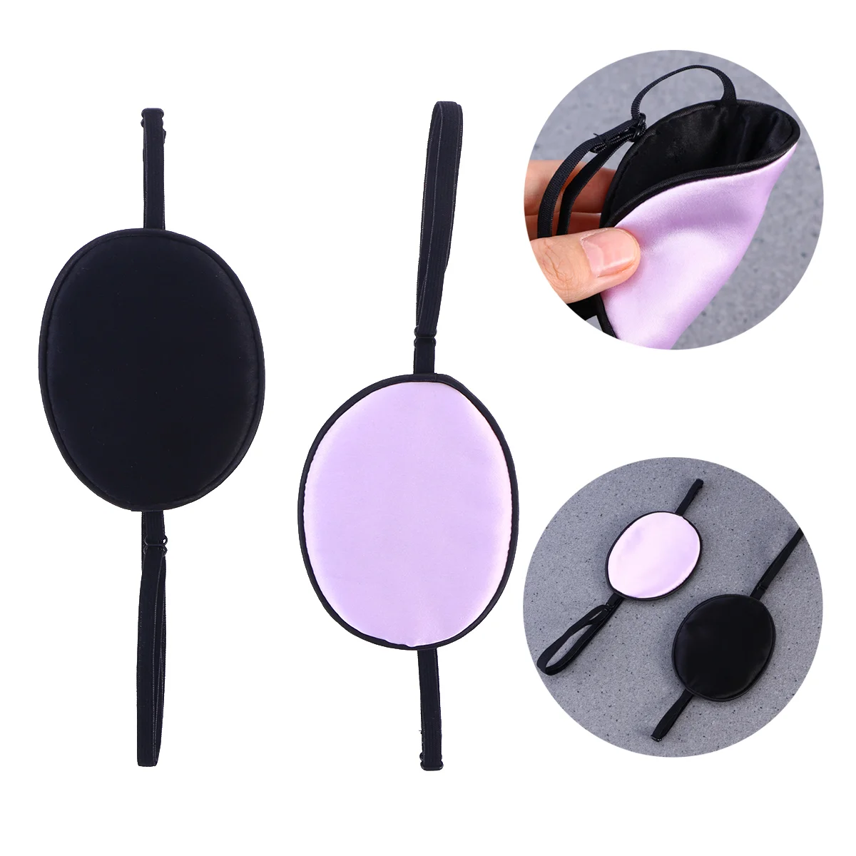 2 Pieces Silk Eye Patch Elastic Eye Patches Lazy Eye Patches for Adults Lazy Eye Amblyopia Strabismus