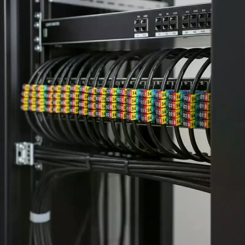 Numbered C-Type Marker Cable Tags for Easier Identification, 1/3 Set Colourful Labels for 2-3mm Wire