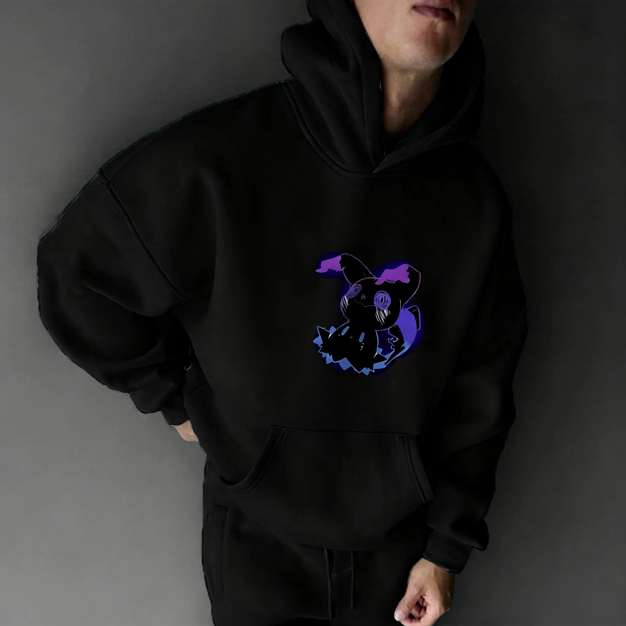 بوكيمون أنيمي ميميكيو التعاون هوديي 2026 الخريف/الشتاء جديد الرجال والنساء Harajuku فضفاض عادية الوالدين والطفل #2