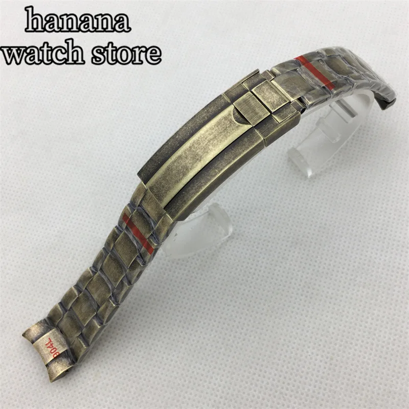 Ремешок из нержавеющей стали 904, 20 мм, стальной ремешок с медным золотом. Ремешок с складной пряжкой для использования в чехлах от 36 до 40 мм.