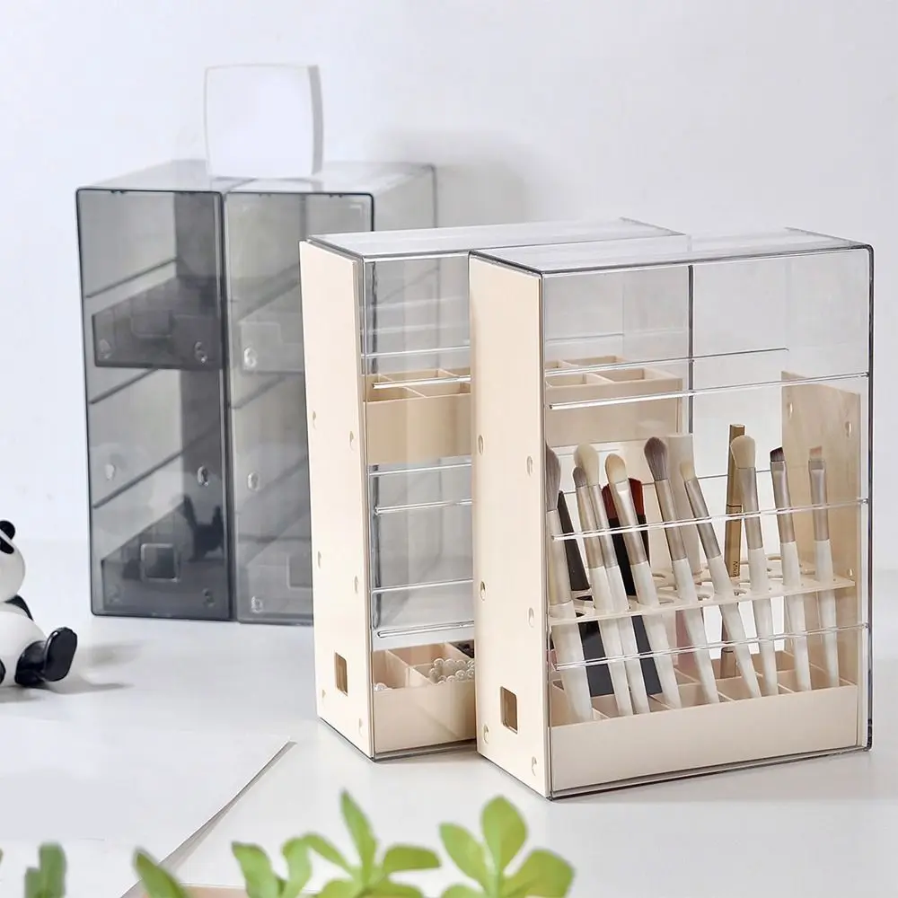

Прозрачный органайзер для косметических кистей, большая емкость, съемная стойка для демонстрации губной помады, пылезащитный пластиковый ящик для хранения ювелирных изделий