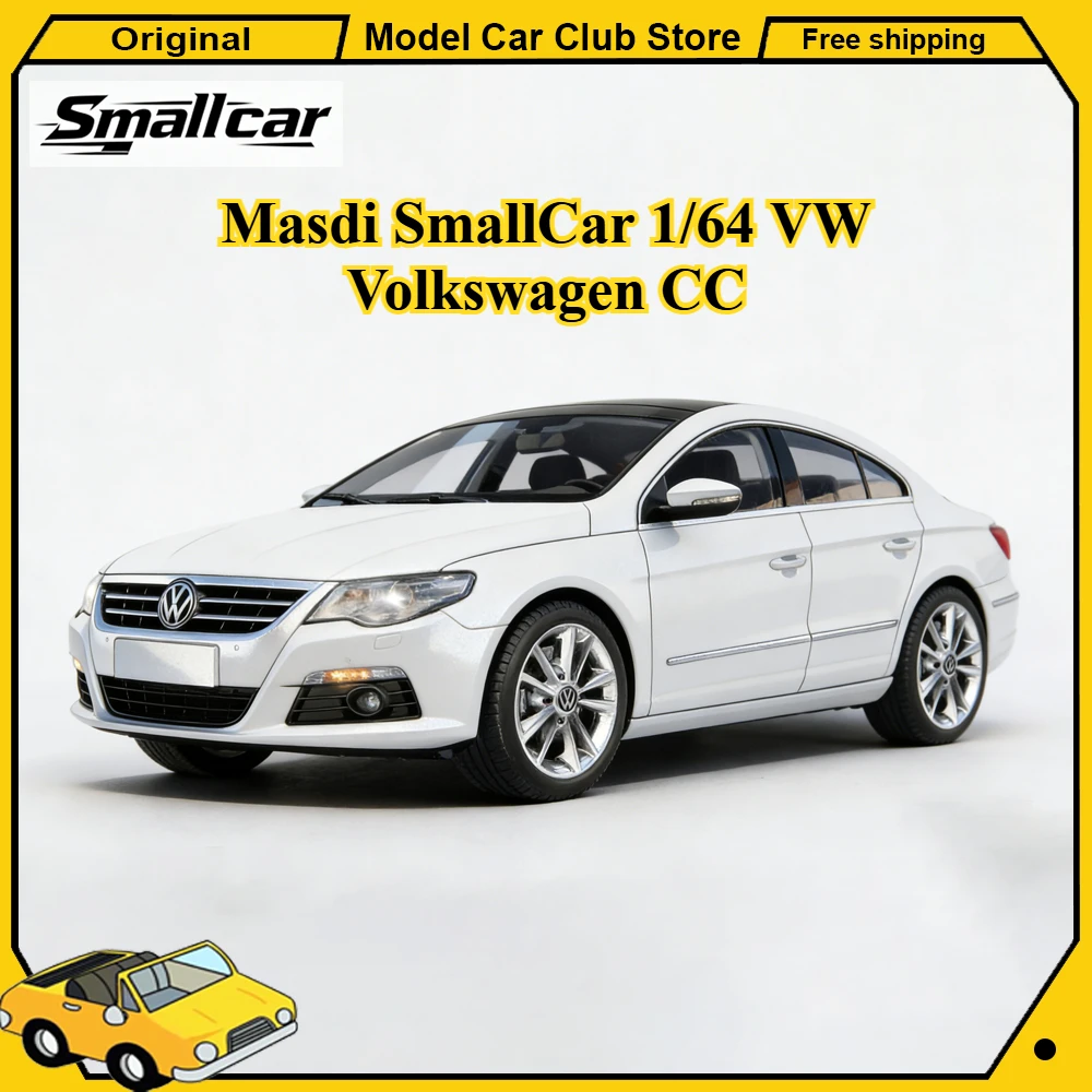 Masdi SmallCar 1/64 VW Volkswagen CC Passat B5 Black White Alloy Car Model Miniature Diecast Collection Ornament Model Hobby Toy