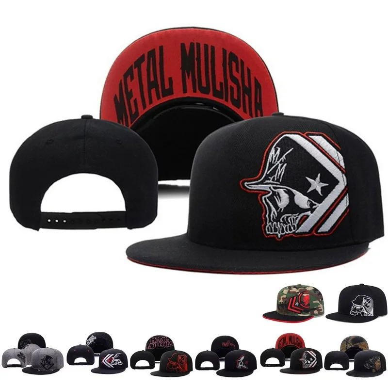 Unisex Skeleton Embroidery Baseball Cap Women Outdoor Sports Flat Hats Men Fashion Men Hip Hop Snapback Caps Sunscreen Hat