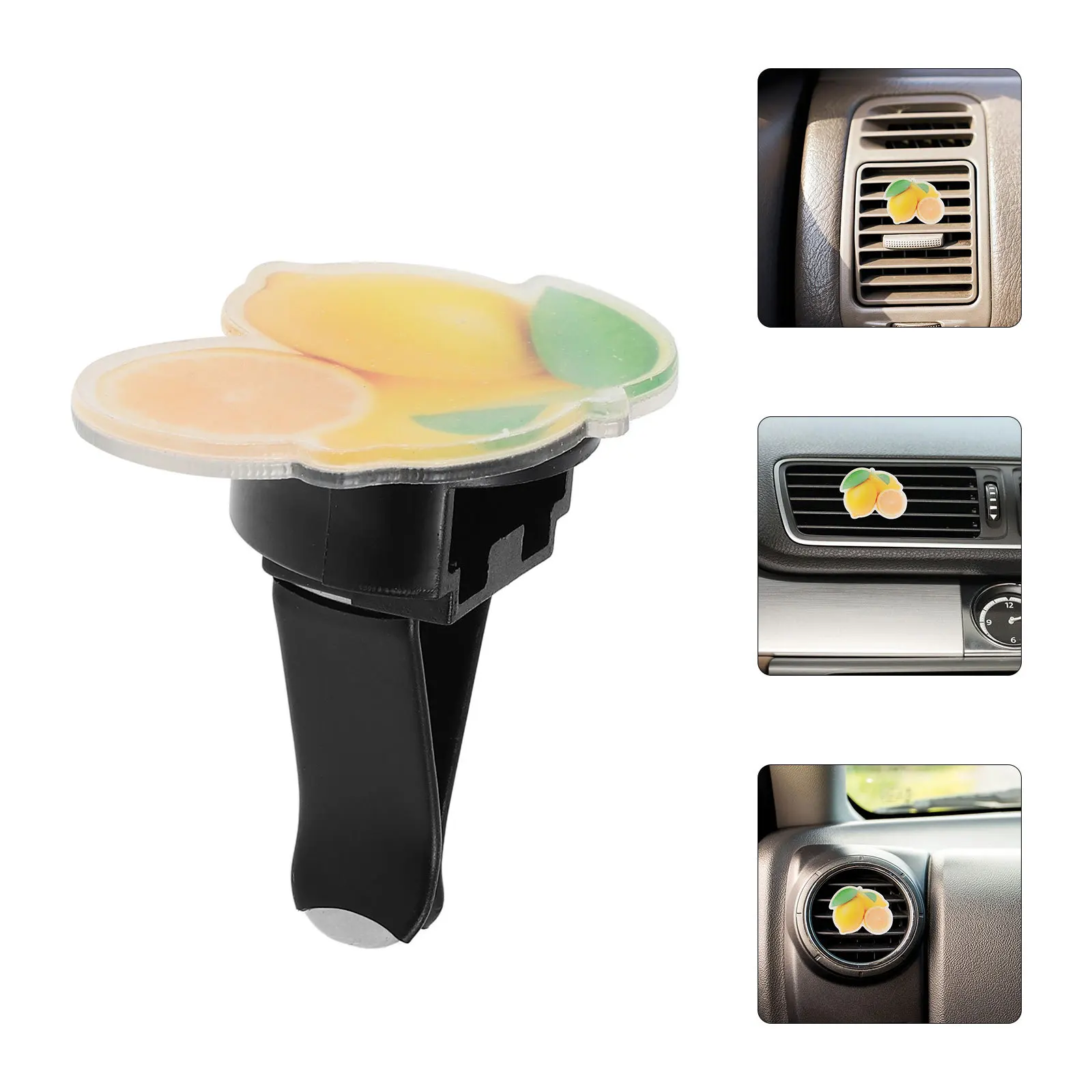 

2Set Car Air Vent Freshener Clips Lemon Scent Acrylic Fruit Car Perfume Aromatherapy Vent Clips Air Conditioning Clip