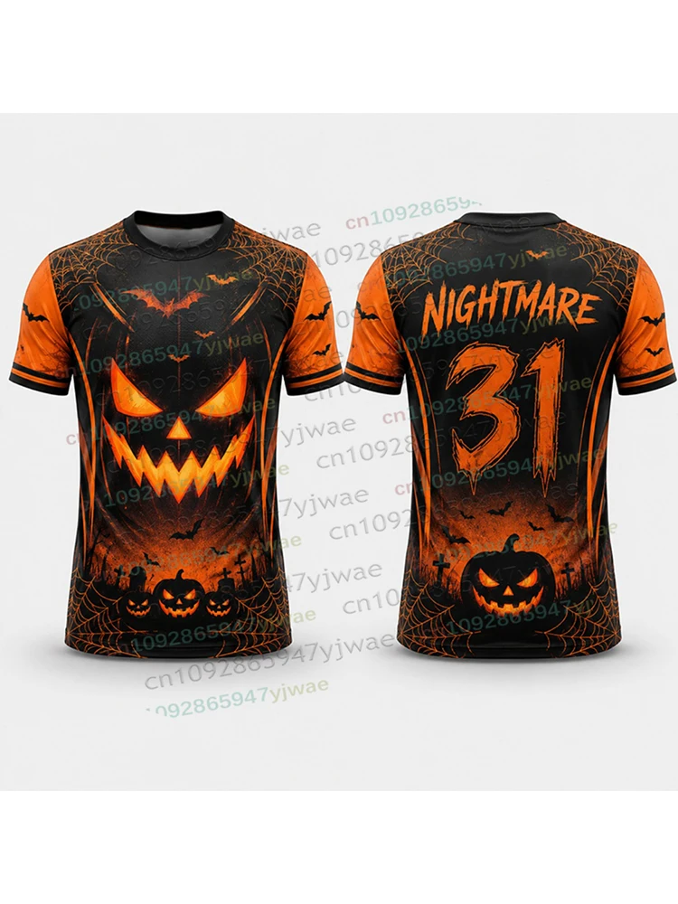 Herbst Halloween T-Shirt Kleidung für Männer und Frauen Kurzarm T-Shirt Kürbis 3D-Druck Harajuku T-Shirt Halloween Cosplay Herrenbekleidung – Detail 5