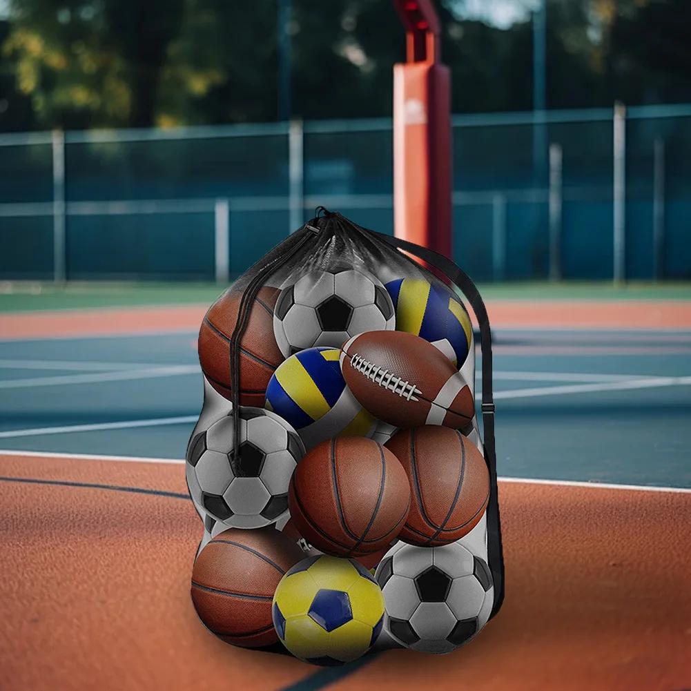 特大スポーツボールバッグ高耐久巾着バッグメッシュサッカーボールバッグ収納袋バスケットボールバレーボール用