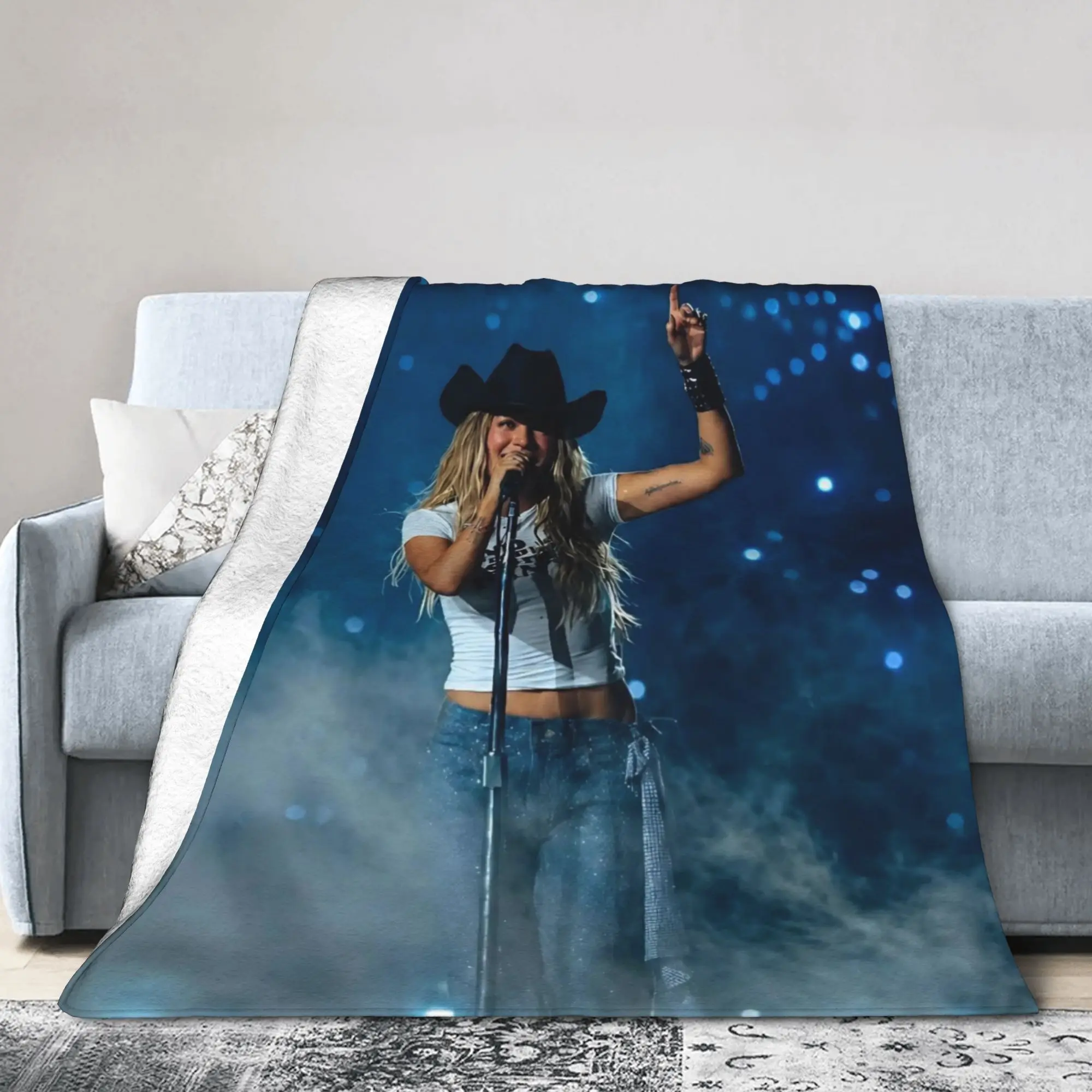 Karol G No Me Arrepiento de Sentir Tanto Flannel Blankets  Creative Throw Blanket for Home 125*100cm Bedspreads