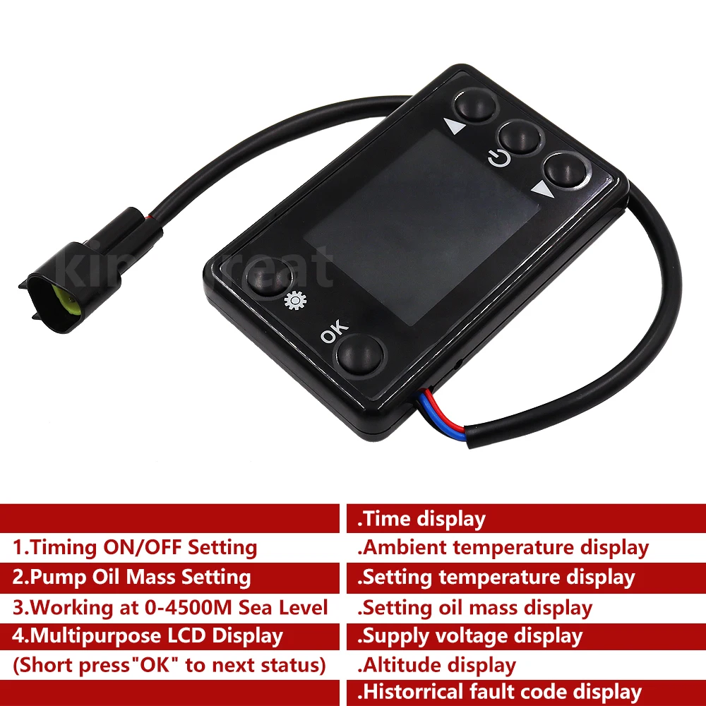 Interruptor de 12V/ 24V + placa base de Control + mando a distancia para calentador de aire diésel, Monitor LCD, nuevo