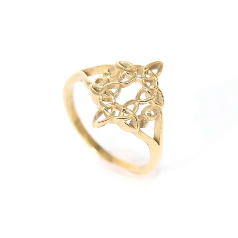 

Stainless Steel Witch Knot Ring Celtic Knot Triquetra Wiccan Cross Hollow Stainless Steel Finger Ring Couple Jewelry Gifts