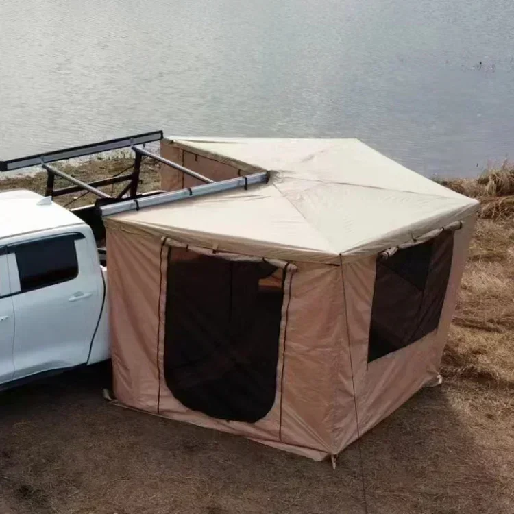 Custom Outdoor Camping Freestanding Awning 4x4 Car Roof Side Awning 270 Degree Foxwing Awning