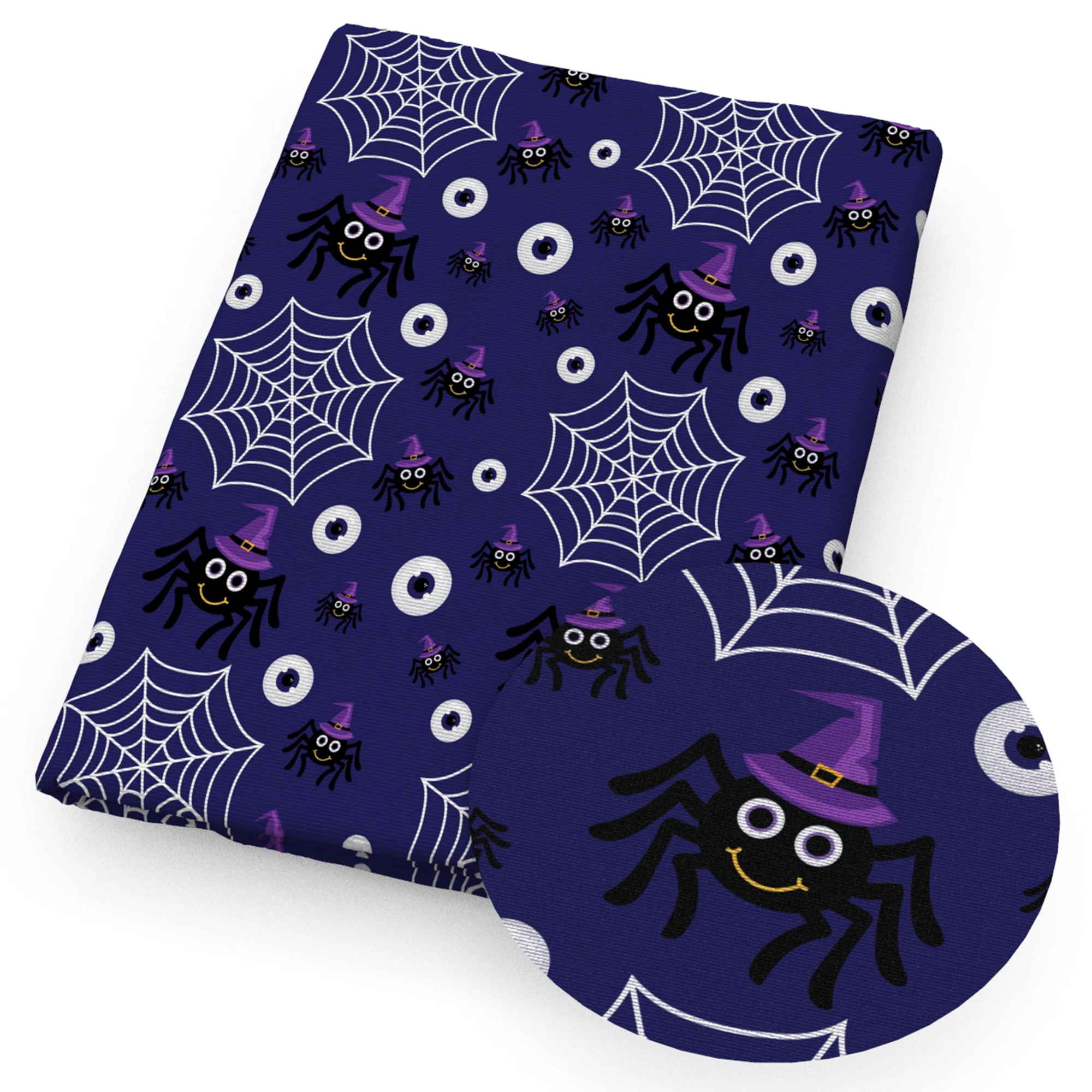 50*145cm Halloween Spider Patchwork Printed Polyester Cotton Fabric for Tissue Sewing Quilting Fabrics Material DIY Handmade