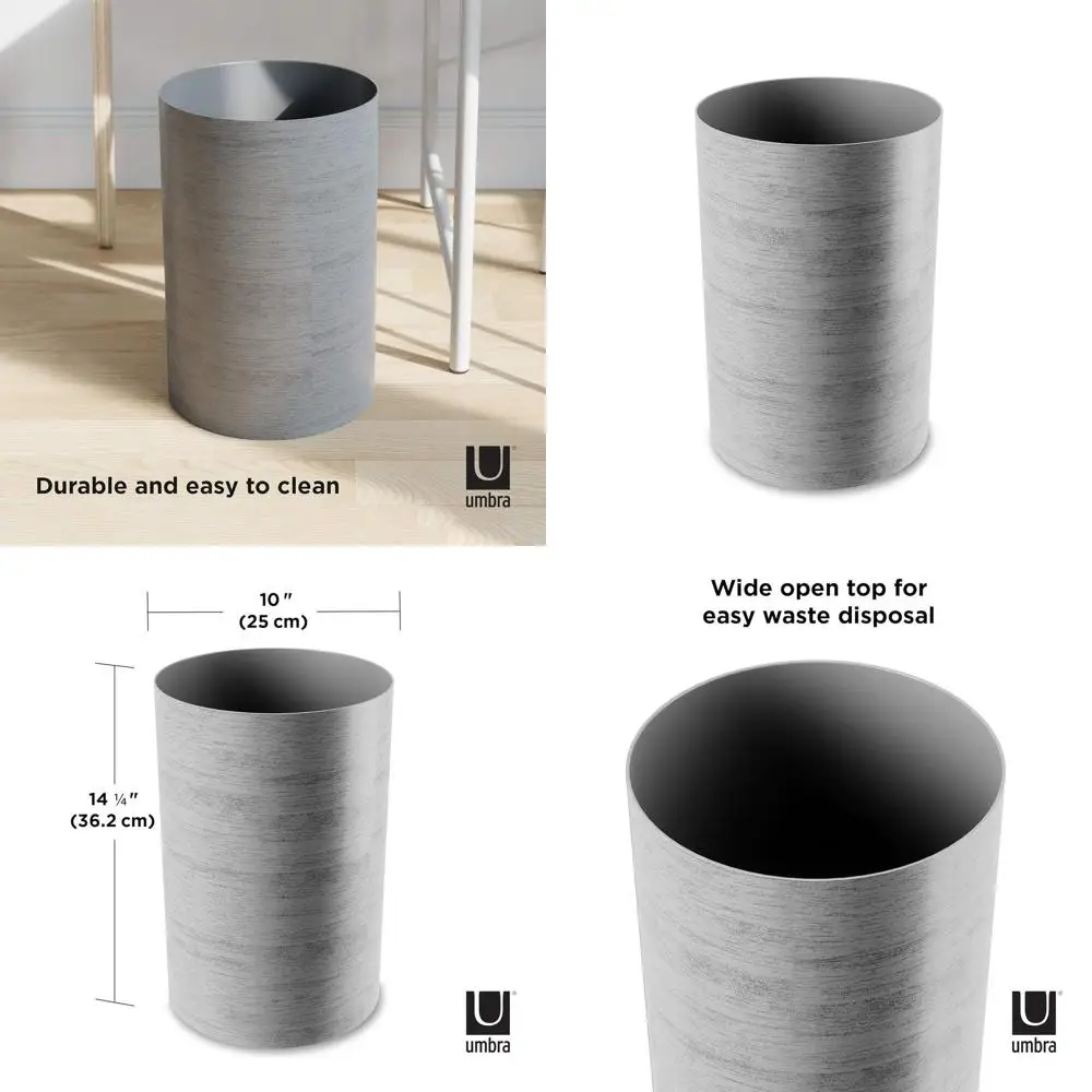 

Durable Greywood Treela Small Waste Bin for Bathroom, Bedroom, Office Use