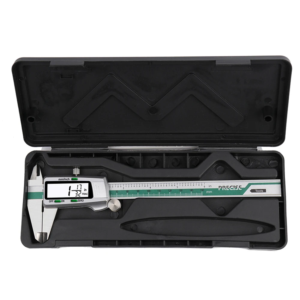 Stainless Steel High Accuracy Electronic LCD Digital Display Slide Caliper Vernier Ruler with Measuring Range of 0-150mm