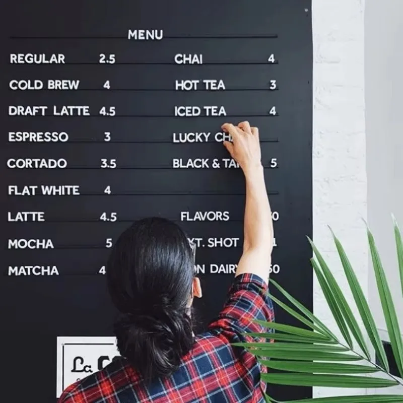 Restaurant Display Board Magnetic Wall Menu Reusable Wall Mount Custom Magnet Menu Alphabet Board Cafe