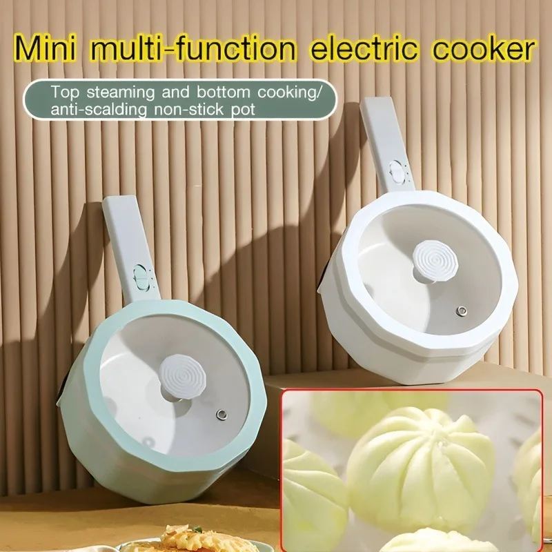 【US/UK/EU plug】Household Portable Small Two-stage Adjustable Steaming Pot High Temperature Dry Burning Automatic Power-off