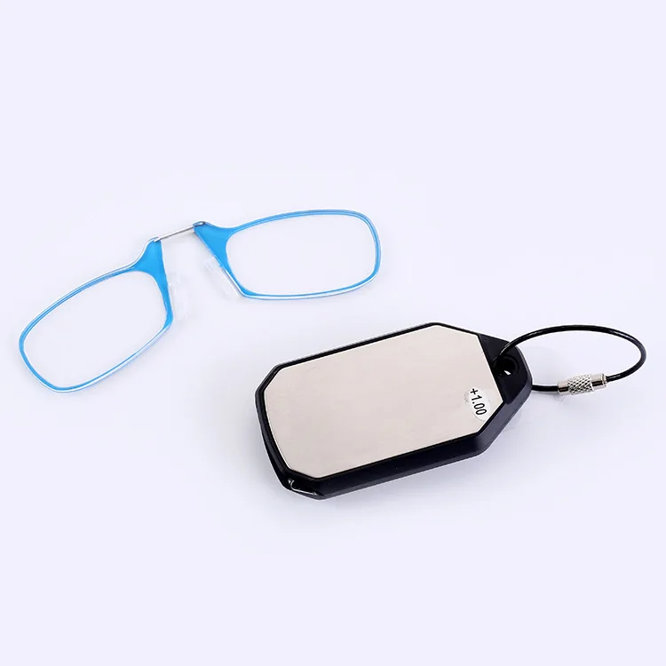 LLavero de gafas de lectura plegable sin piernas, llavero ultraligero, gafas para hombres y mujeres, Mini gafas para presbicia portátiles + 1,0 a + 3,0