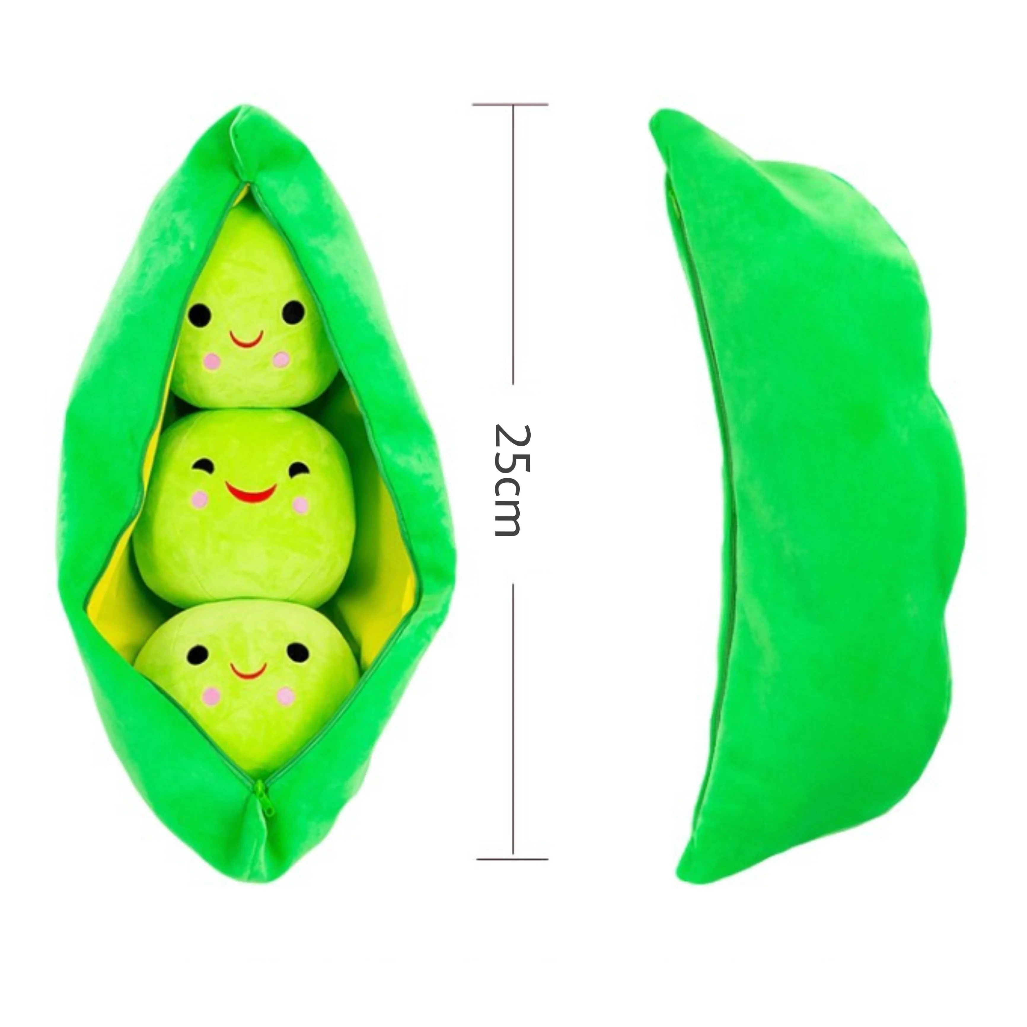 25cm bonito ervilha pod preenchido planta brinquedo de pelúcia kawaii boneca feijão bebê travesseiro almofada presente da menina