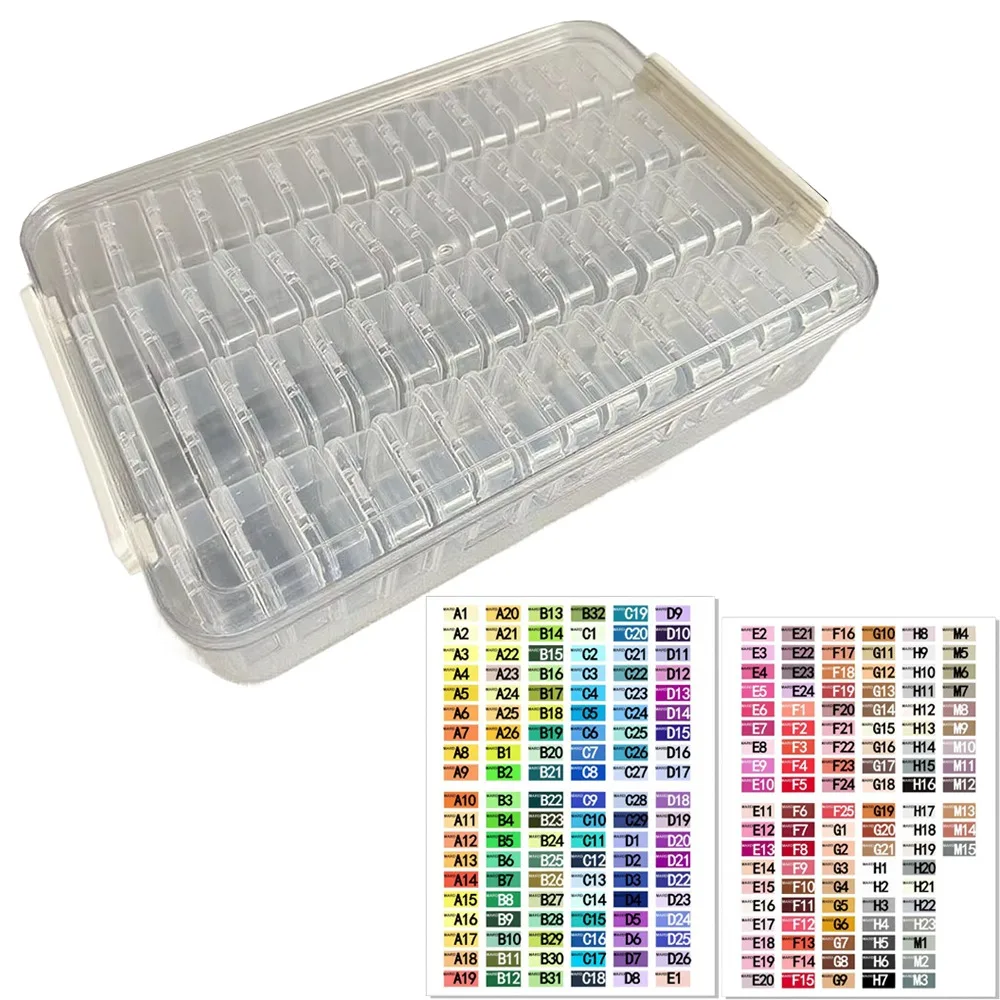 

Large Capacity Fuse Beads Organizer Clip Closure 60 Small Boxes Melting Beads Storage Case with Cover Space Saving