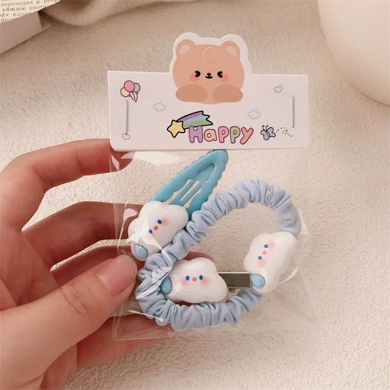 

Детские резинки для волос 3/8 шт. Мини-звезда и облако Нескользящие силиконовые кольца для волос в упаковке ярких цветов Нежные волосы, благоприятные для дошкольников