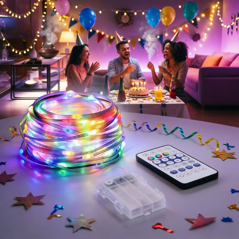 Smart Fairy LED Lights String Color Changing Battery Box Fairy Lights Plug in With Remote, 24 Colors 196 Modes String Lights