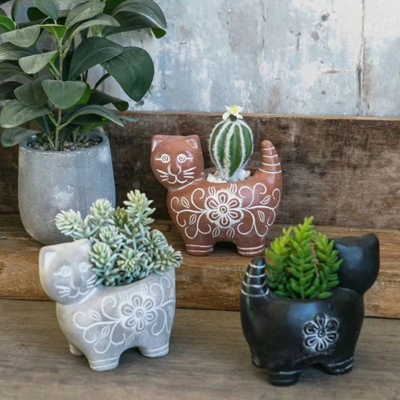 Cartoon Silicone Flowerpot Mold Concrete Molds Shaped Silicone Vase Mold Perfect for Crafts and Home Decorations