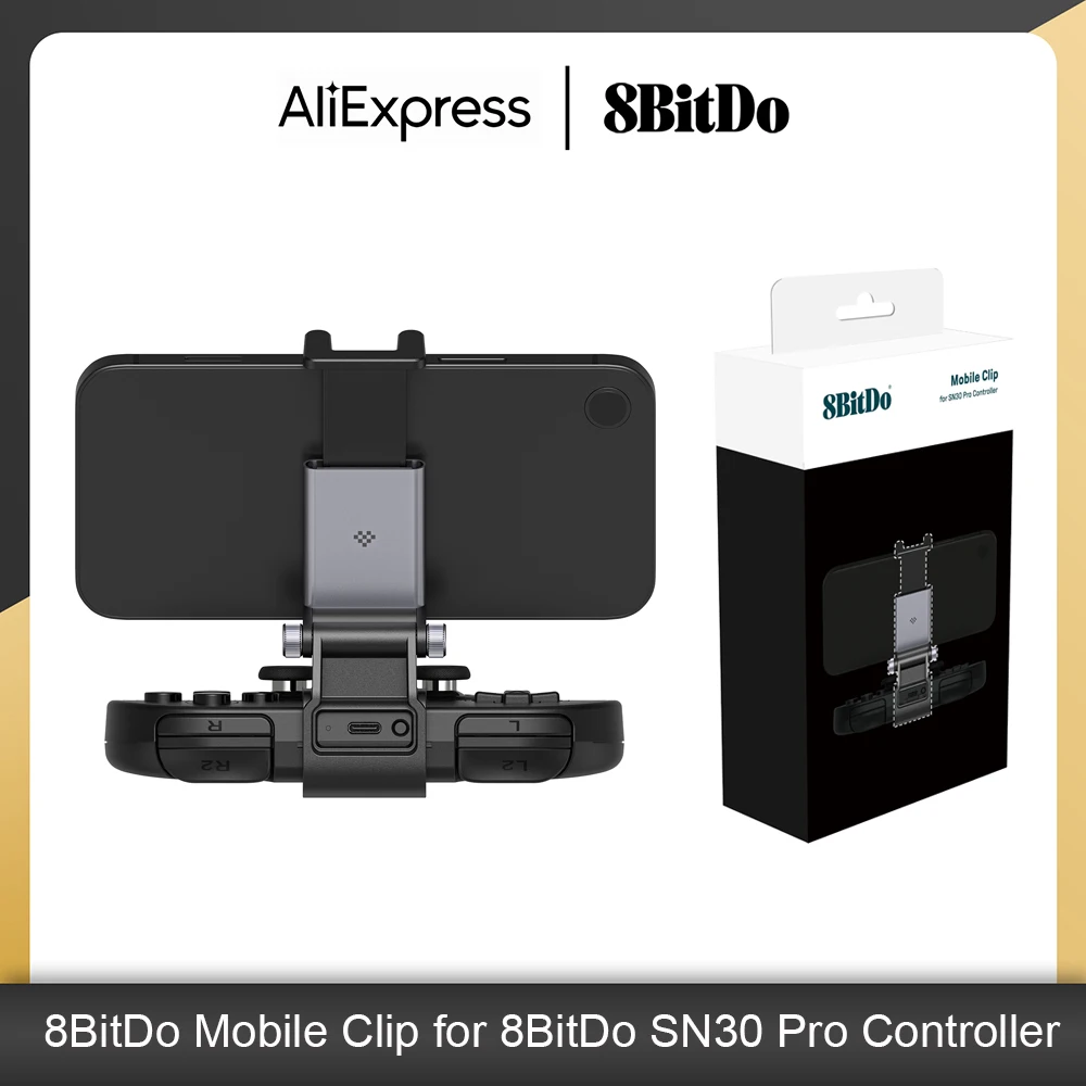 8BitDo Mobile Clip for 8BitDo SN30 Pro SF30 Pro Controller, Adjustable Stand Phone Mount (49-86mm) Game Accessories