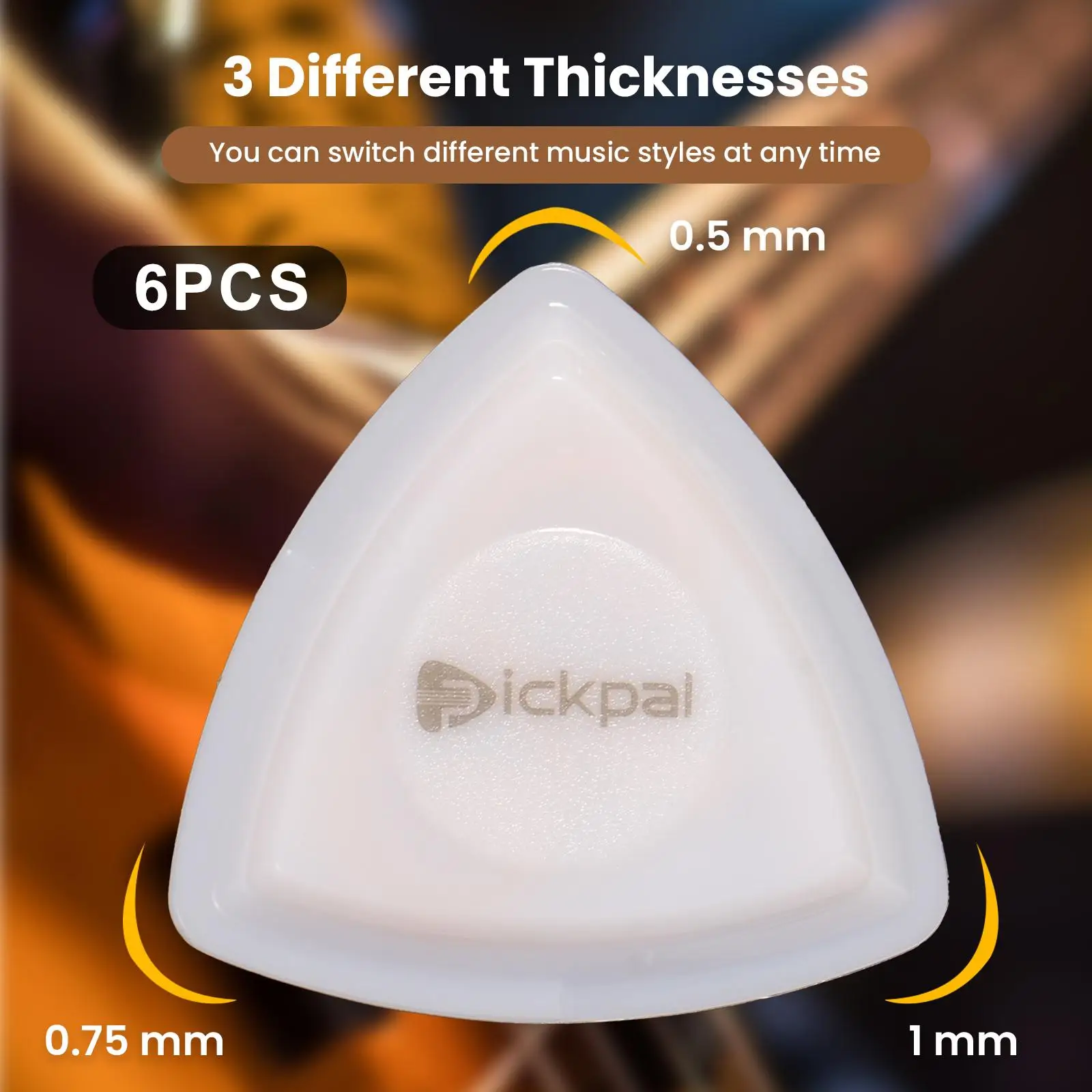 

6x Light up Guitar Picks Colourful Rounded Edges Design for Enhanced Stage Performance Acoustic Guitar Picks Guitar Thumb Picks