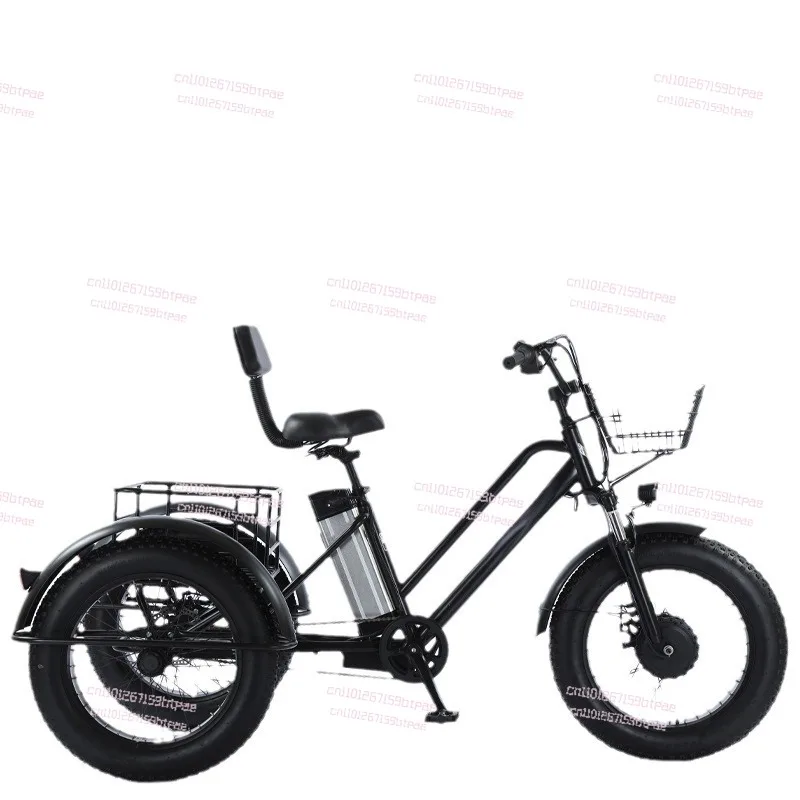 

20 Inch 24 Inch Fat Tire Pedal Power Electric Tricycle Rough Tire Snow Lithium Battery Tricycle Factory