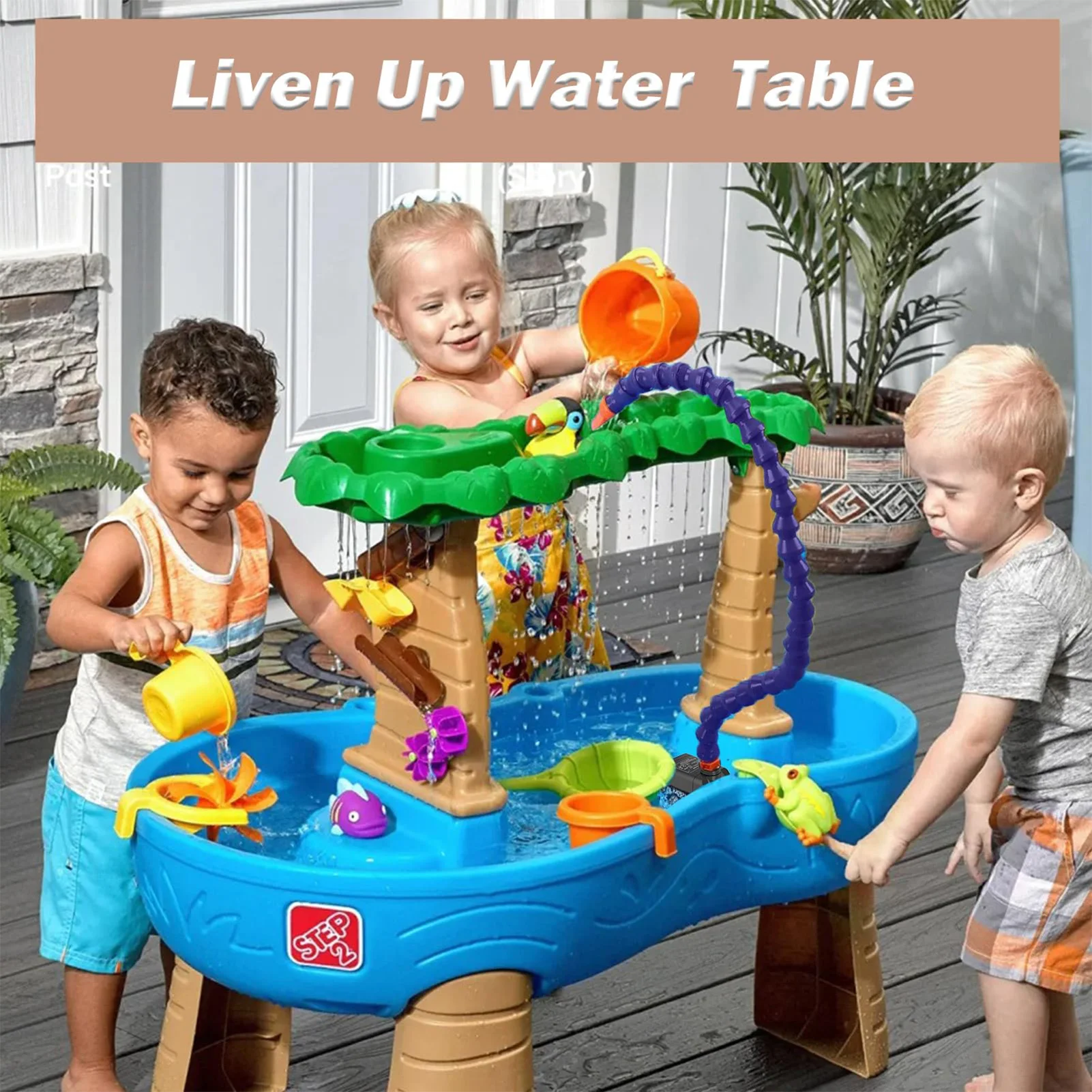 Bambini Summer Water Table Pump Fun Outdoor Water Game Toys for Kids età 3 + anni